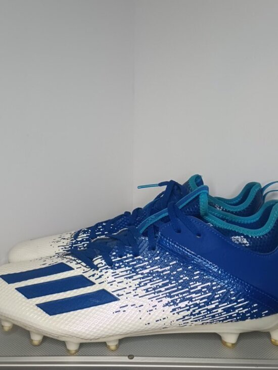 Adidas Adizero Scorch Football Cleats White Blue Men\'s Size 13.5 US 13 UK main image 7